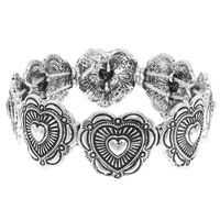 WESTERN HEART CONCHO STRETCH BRACELET